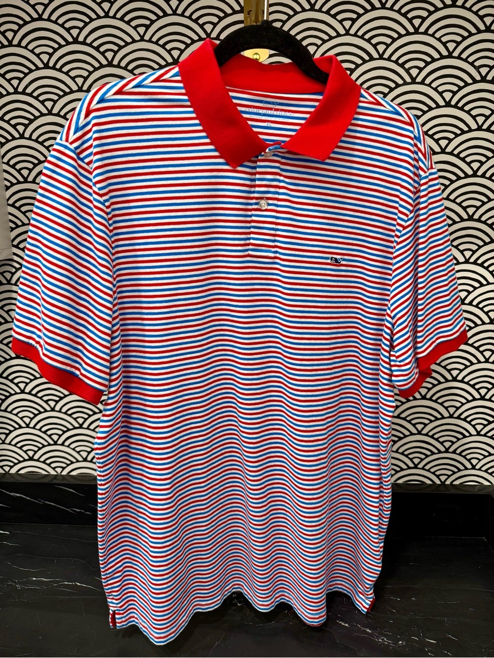 Vineyard Vines Red, White & Blue Stripe Polo